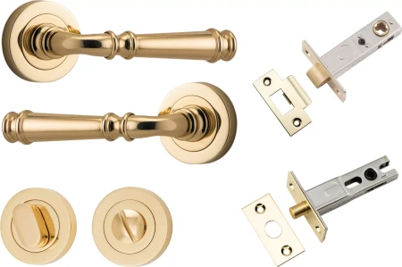 Verona Lever - Round Rose Privacy Set - PB
