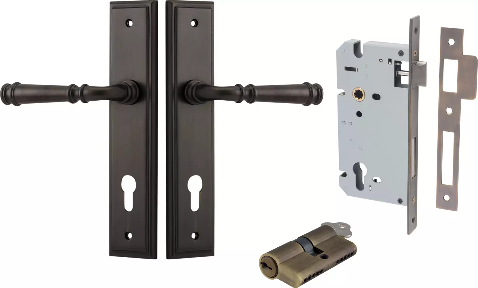 Verona Lever - Stepped Entrance Set - Key / Key - SB