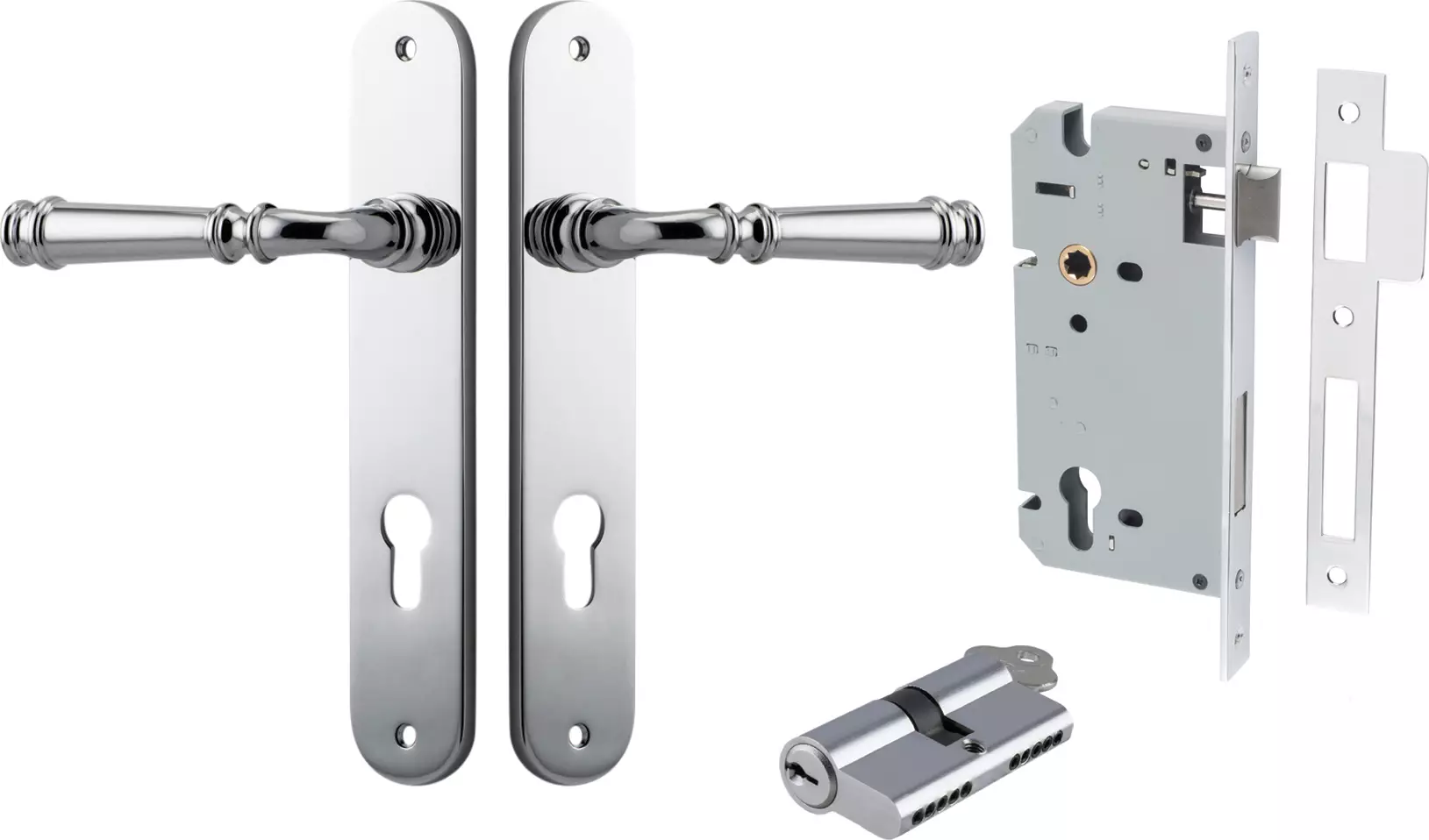 Verona Lever - Oval Entrance Set - Key / Key - CP