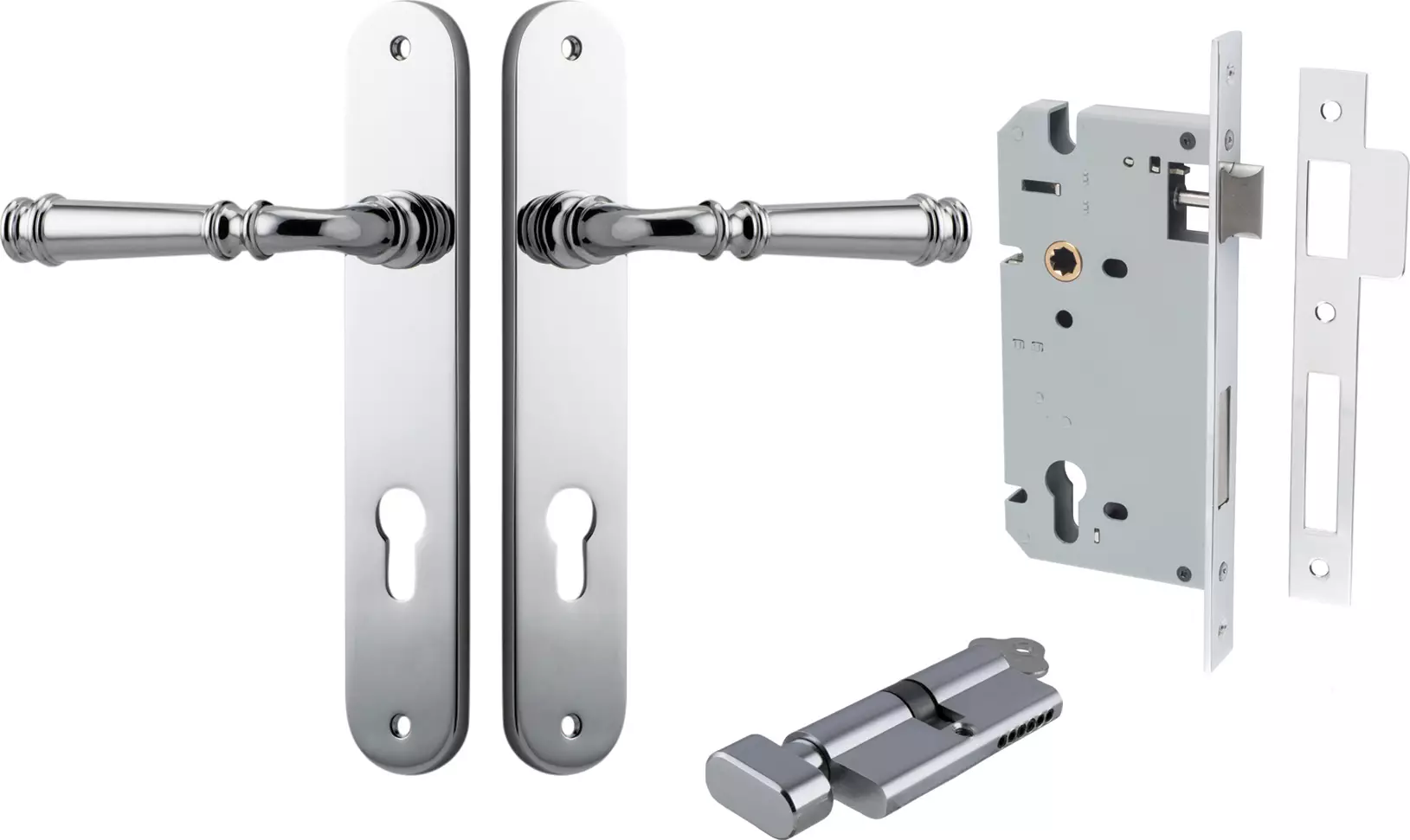 Verona Lever - Oval Entrance Set - Key / Turn - CP