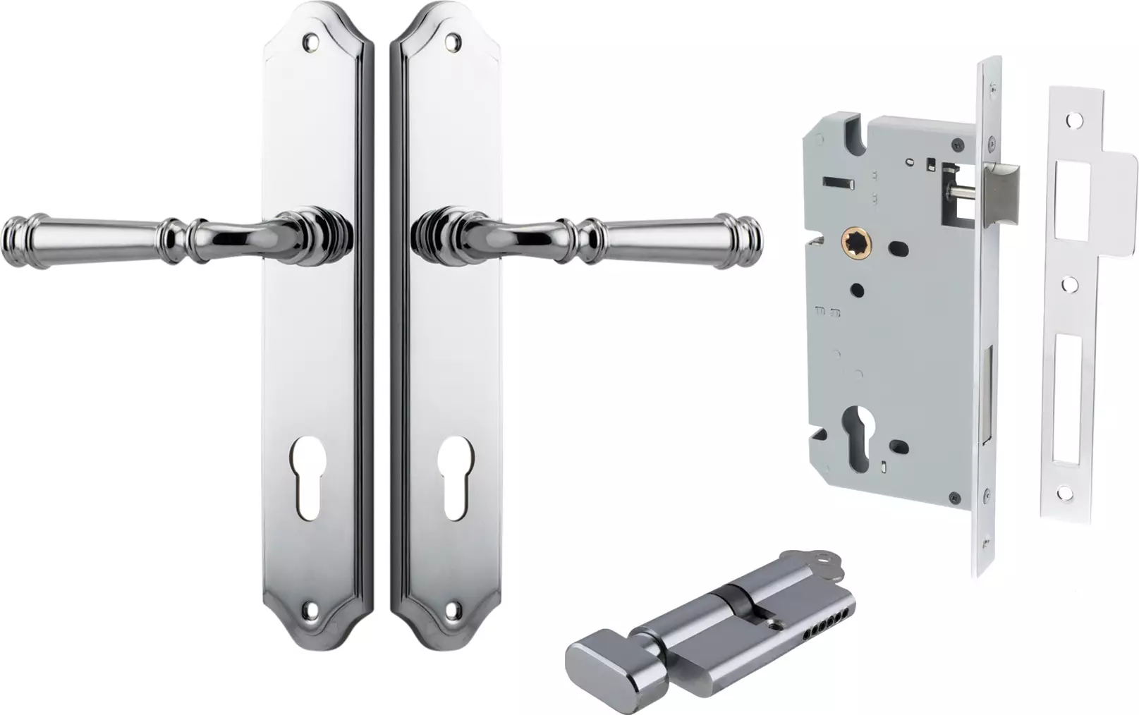 Verona Lever - Shouldered Entrance Set - Key / Turn - CP