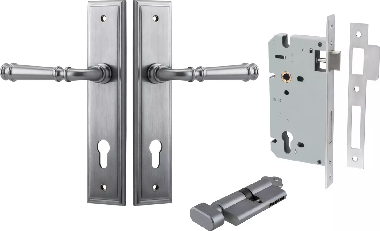 Verona Lever - Stepped Entrance Set - Key / Turn - SC