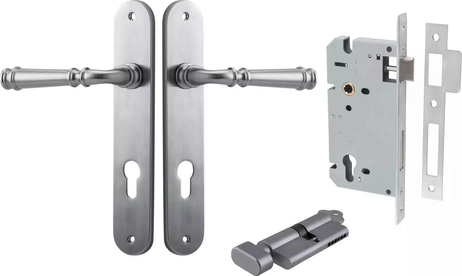 Verona Lever - Oval Entrance Set - Key / Turn - SC