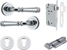 Verona Lever - Round Rose Entrance Set - Key / Turn - CP