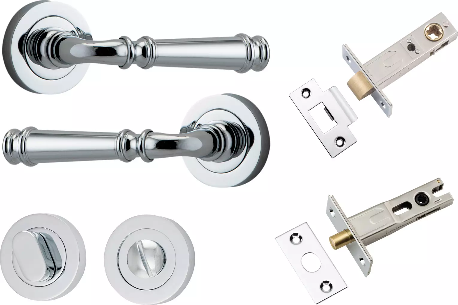 Verona Lever - Round Rose Privacy Set - CP