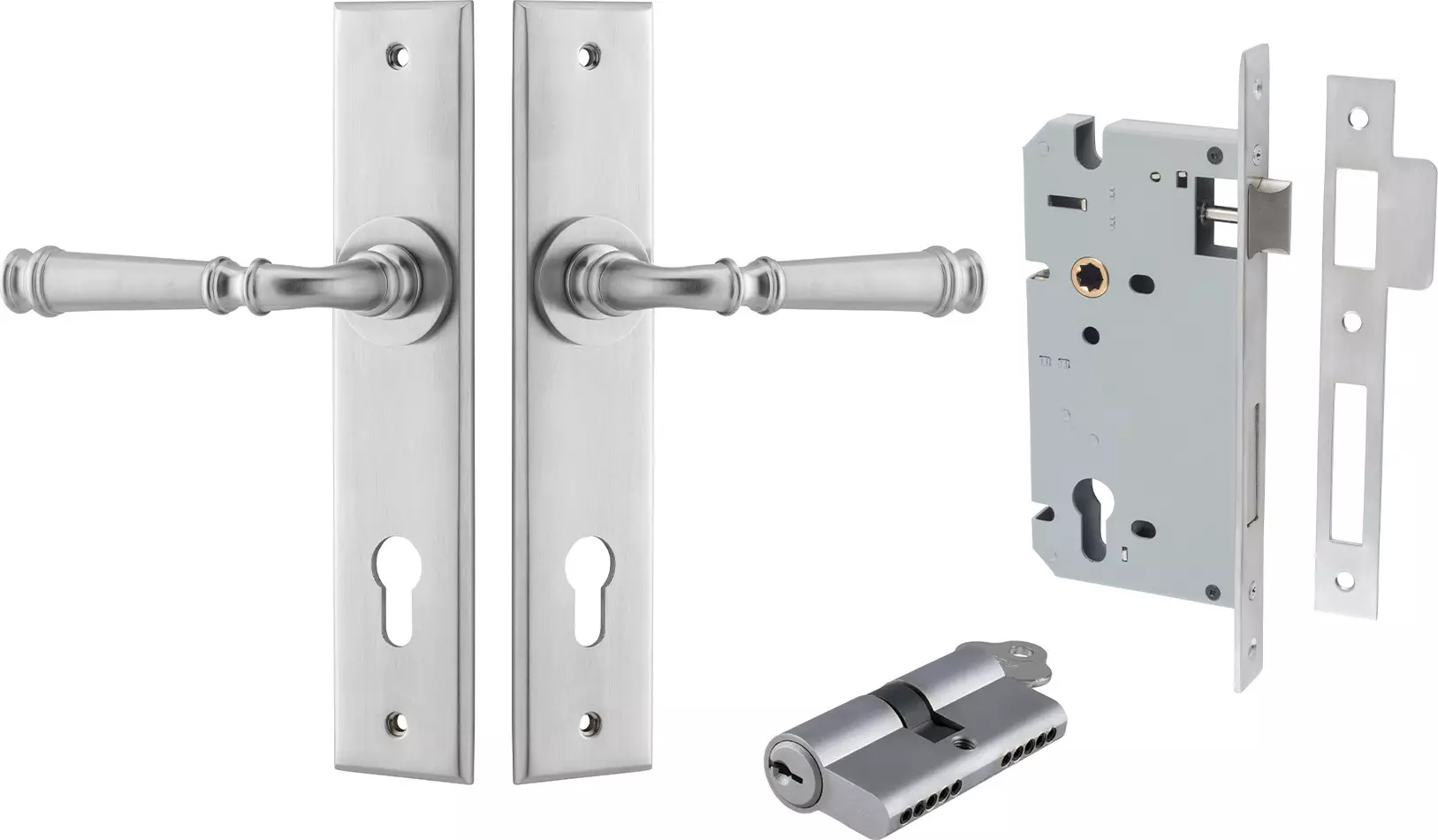 Verona Lever - Chamfered Entrance Set - Key / Key - SC