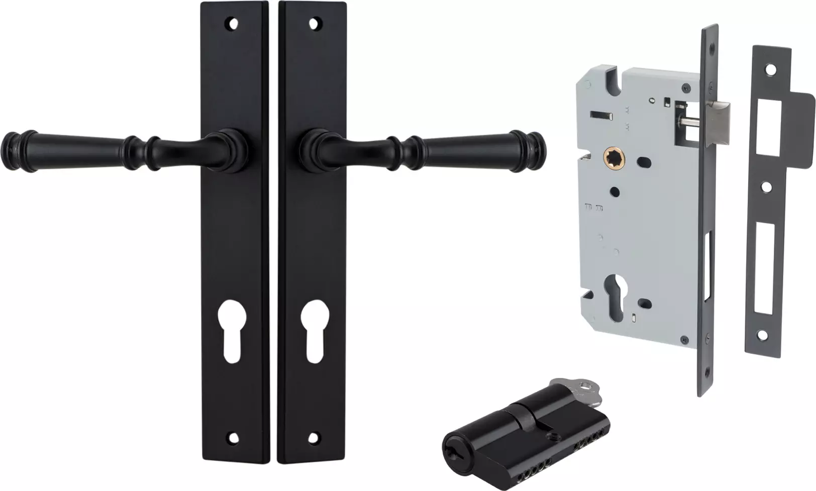 Verona Lever - Rectangular Entrance Set - Key / Key - MB