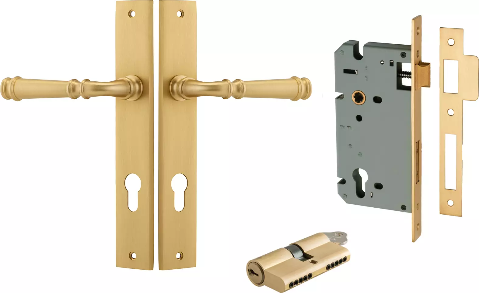 Verona Lever - Rectangular Entrance Set - Key / Key - BB