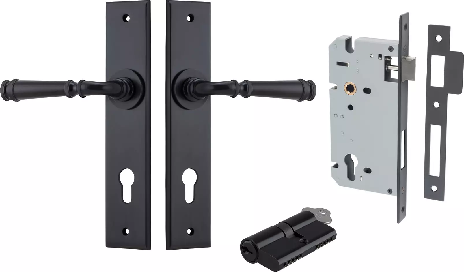 Verona Lever - Chamfered Entrance Set - Key / Key - MB