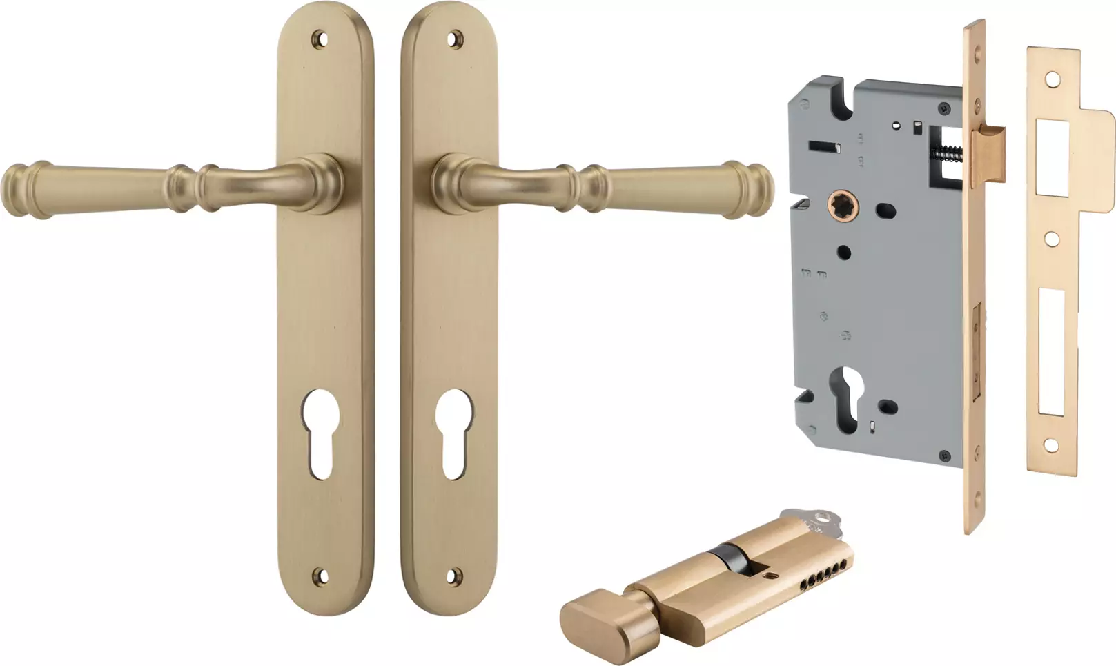 Verona Lever - Oval Entrance Set - Key / Turn - BB