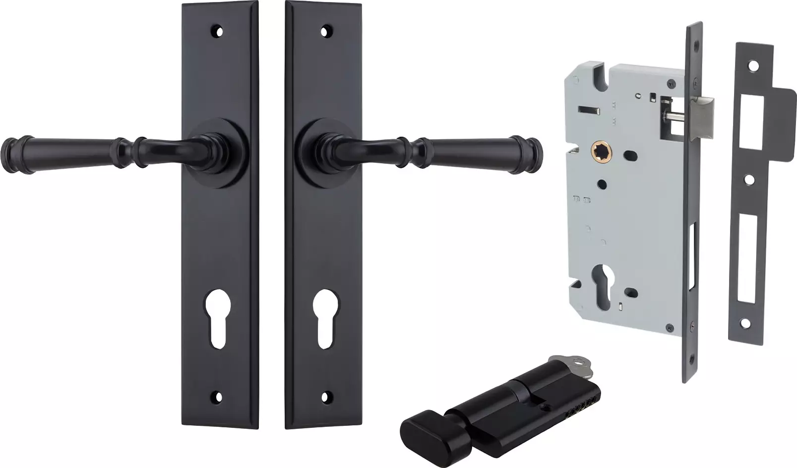 Verona Lever - Chamfered Entrance Set - Key / Turn - MB