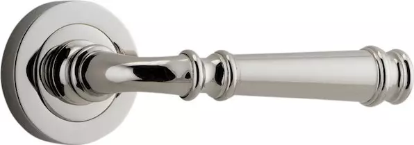 Verona Lever - Round Rose Handle Set - PN