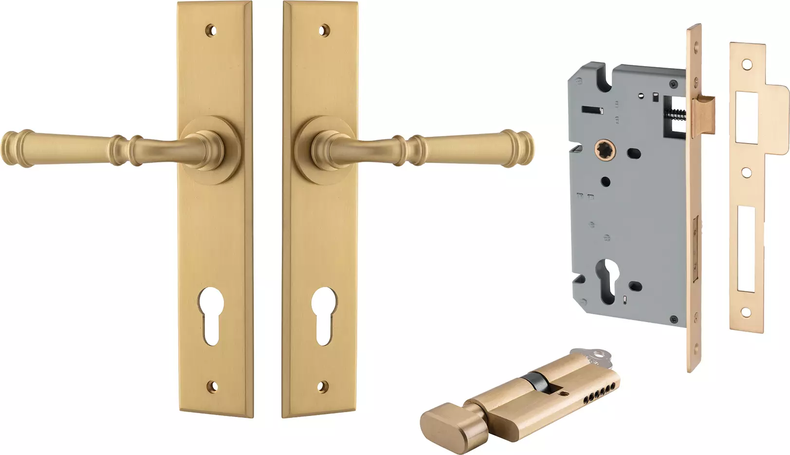 Verona Lever - Chamfered Entrance Set - Key / Turn - BB