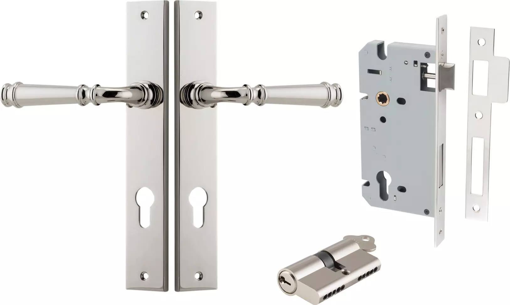Verona Lever - Rectangular Entrance Set - Key / Key - PN