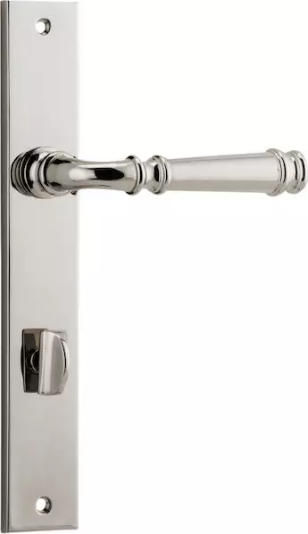 Verona Lever - Rectangular Privacy Handles - PN