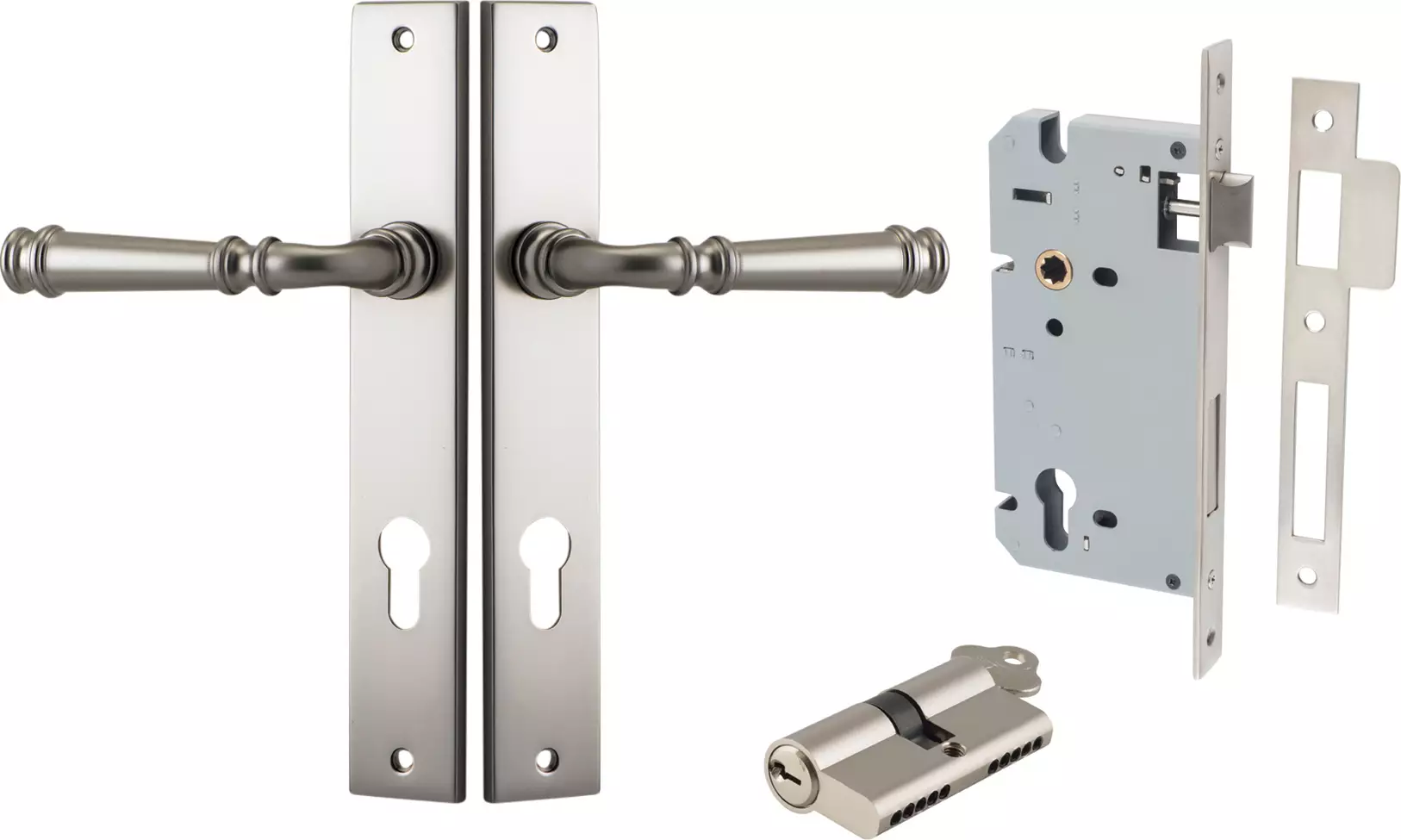 Verona Lever - Rectangular Entrance Set - Key / Key - SN