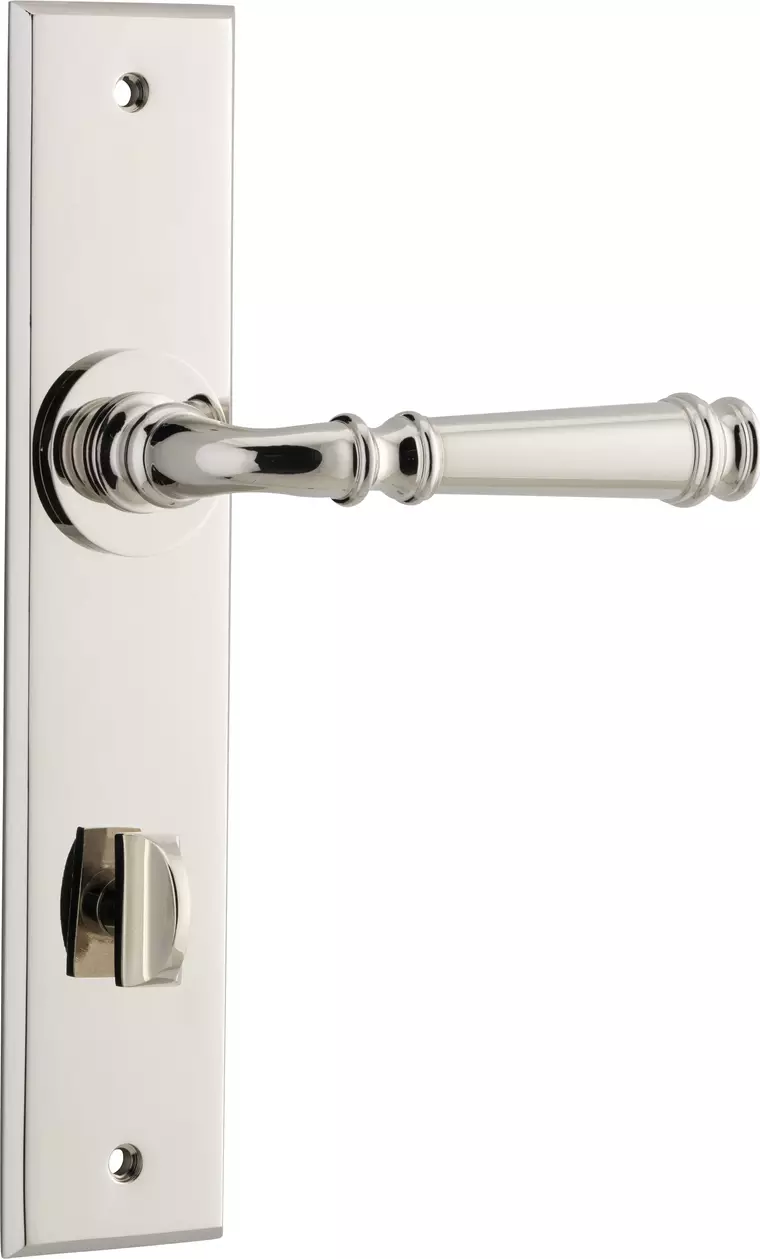 Verona Lever - Chamfered Privacy Handles - PN