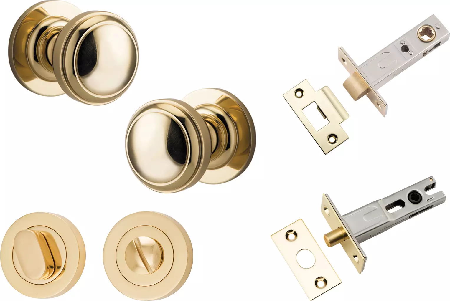 Paddington Knob - Round Rose Privacy Set - PB