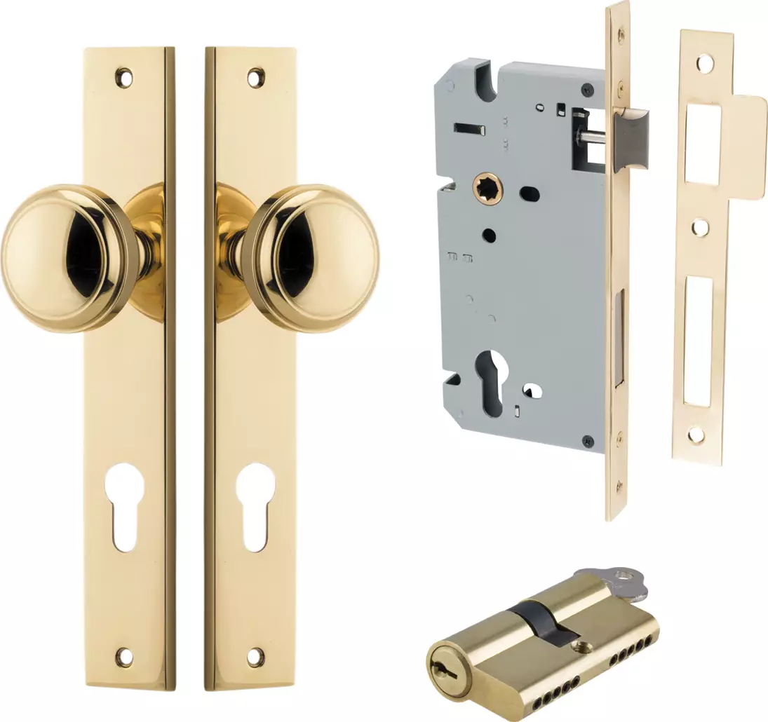 Paddington Knob - Rectangular Entrance Set - Key / Key - PB