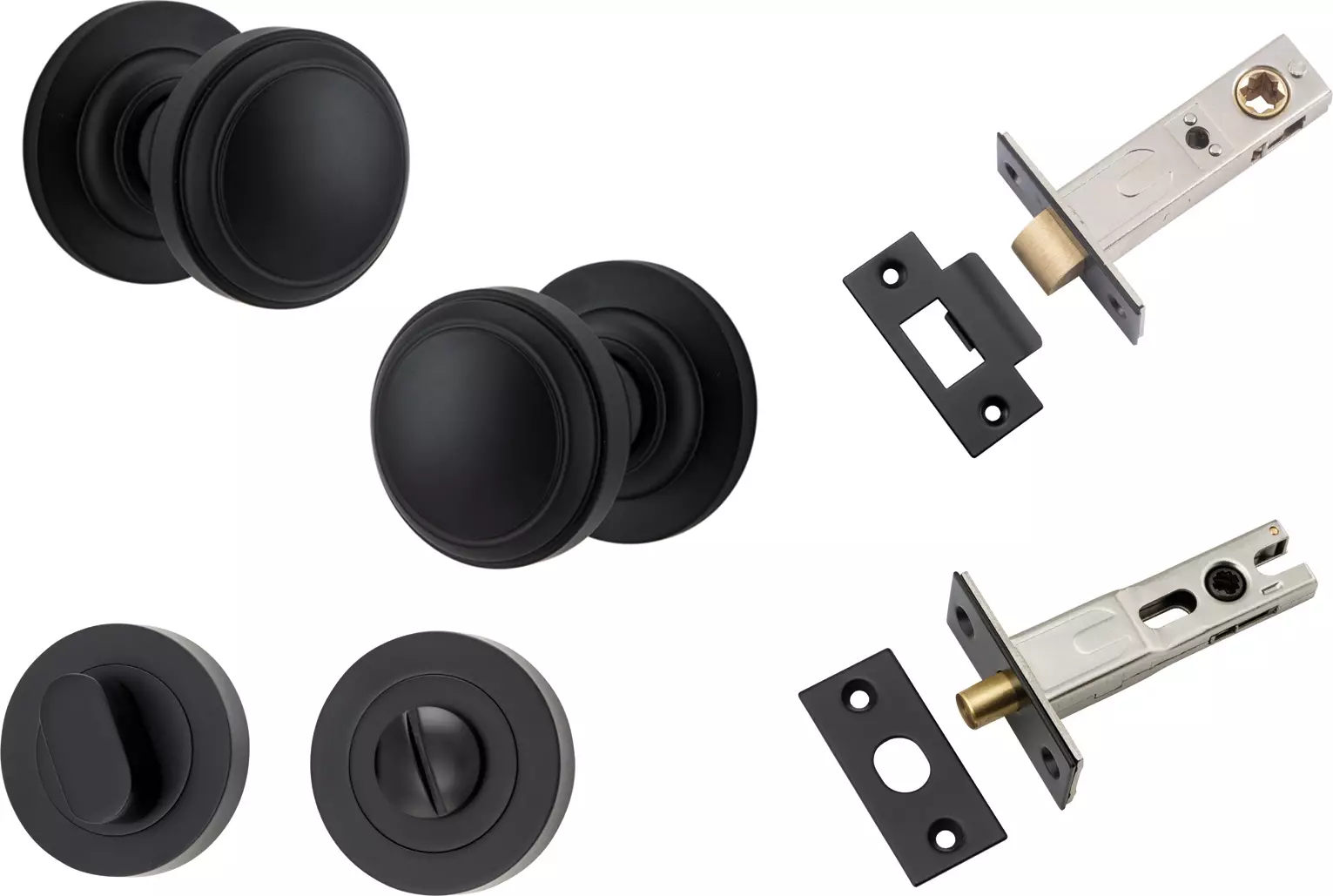 Paddington Knob - Round Rose Privacy Set - MB