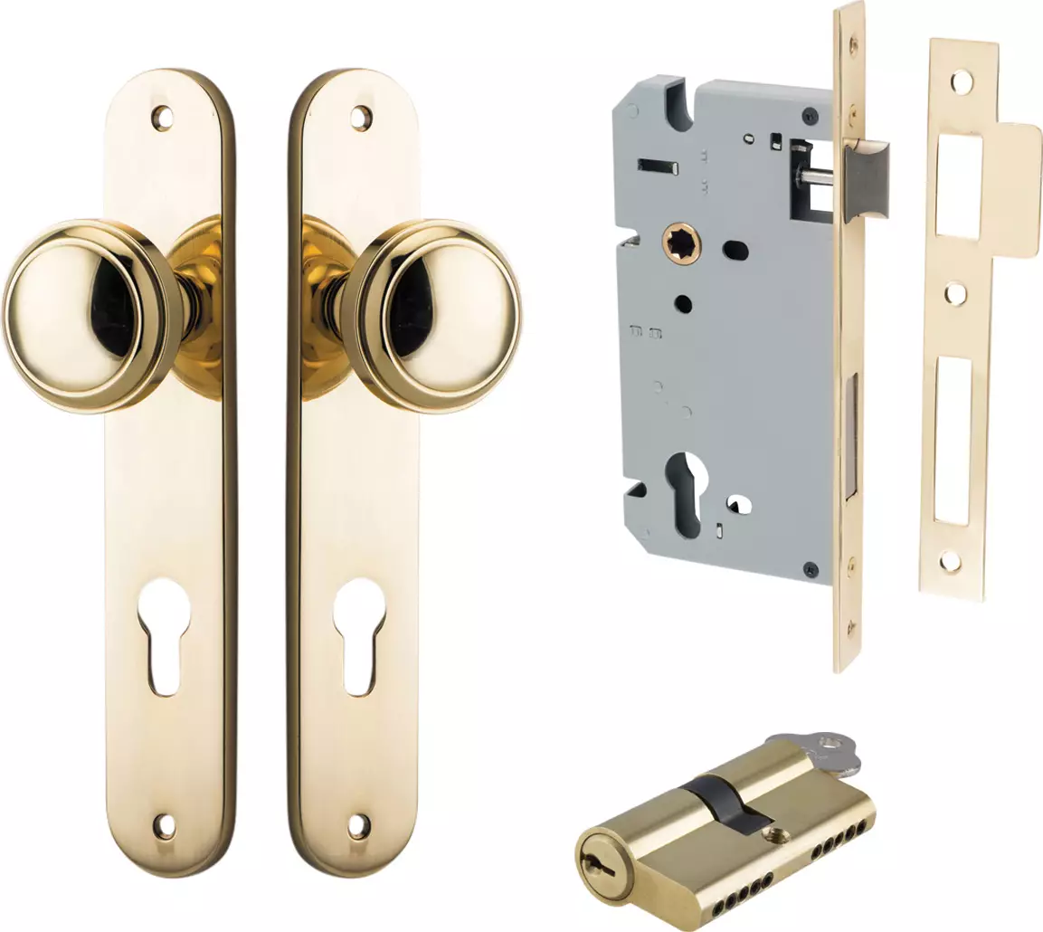 Paddington Knob - Oval Entrance Set - Key / Key - PB