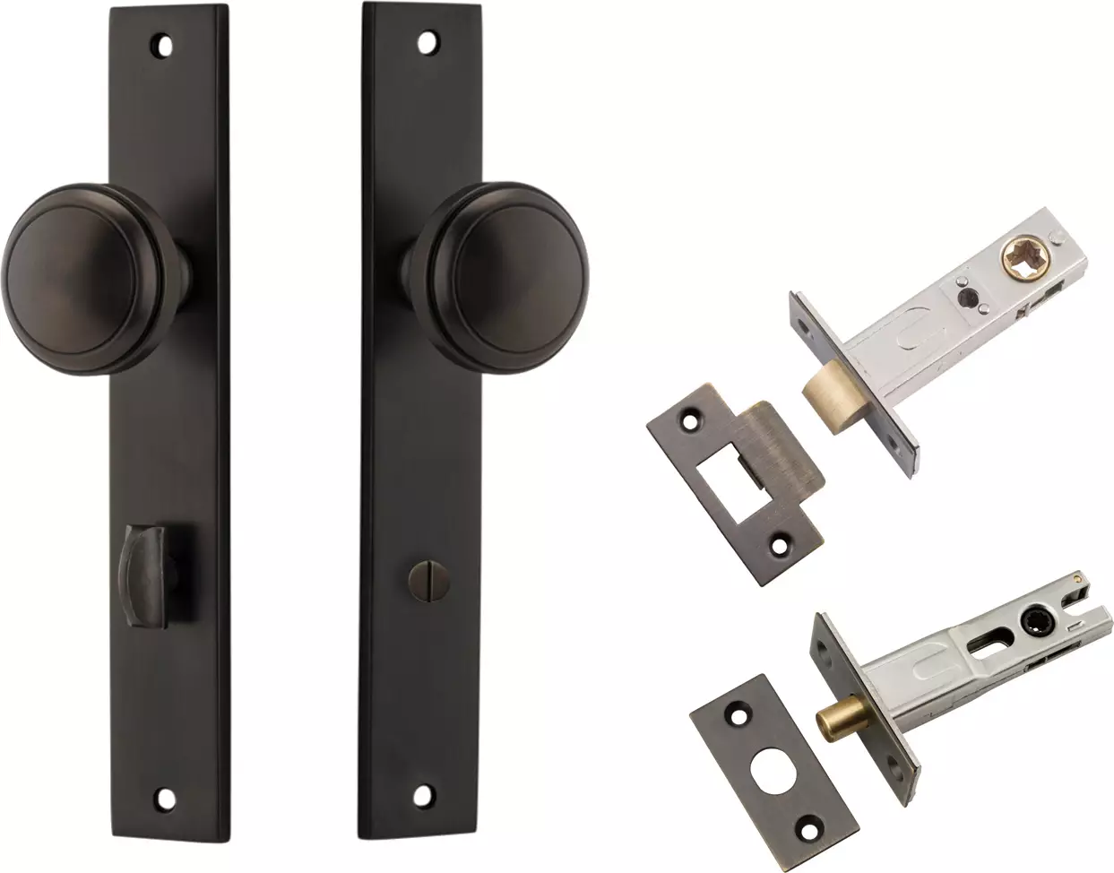 Paddington Knob - Rectangular Privacy Set - SB