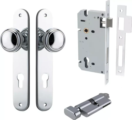 Paddington Knob - Oval Entrance Set - Key / Turn - CP