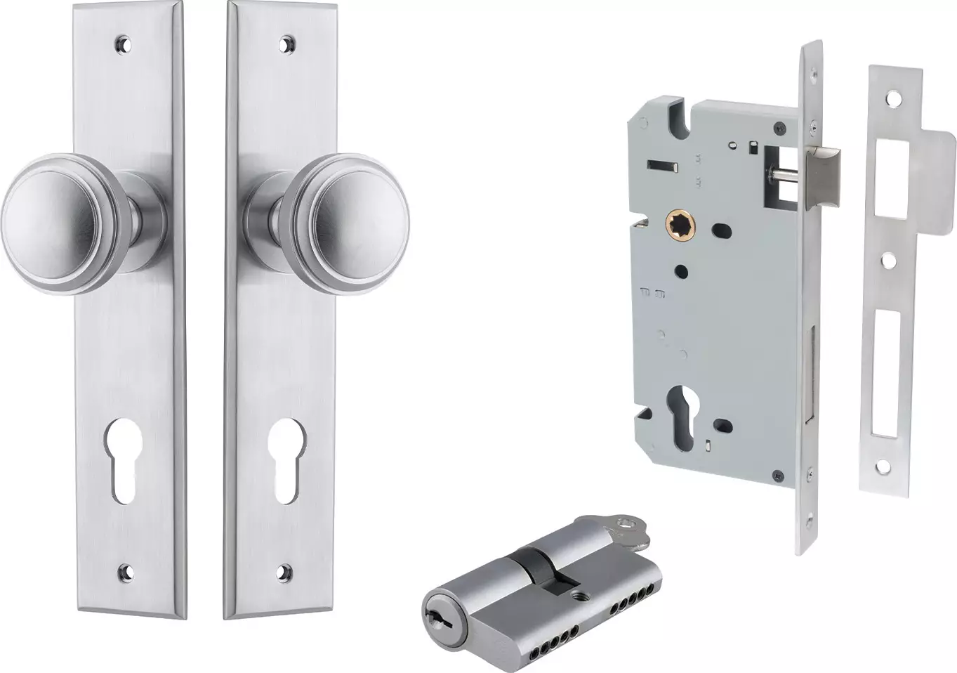 Paddington Knob - Chamfered Entrance Set - Key / Key - SC