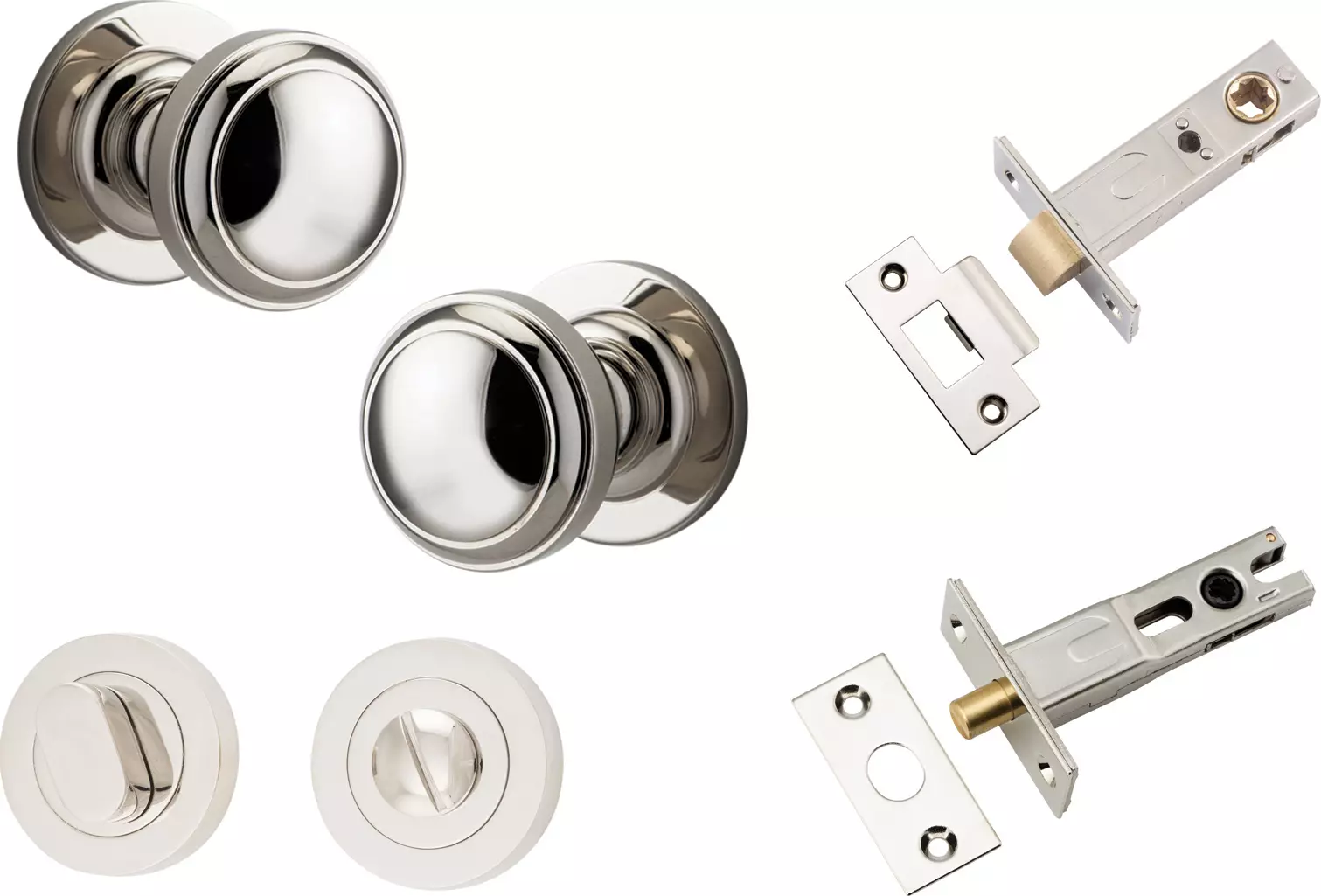 Paddington Knob - Round Rose Privacy Set - PN