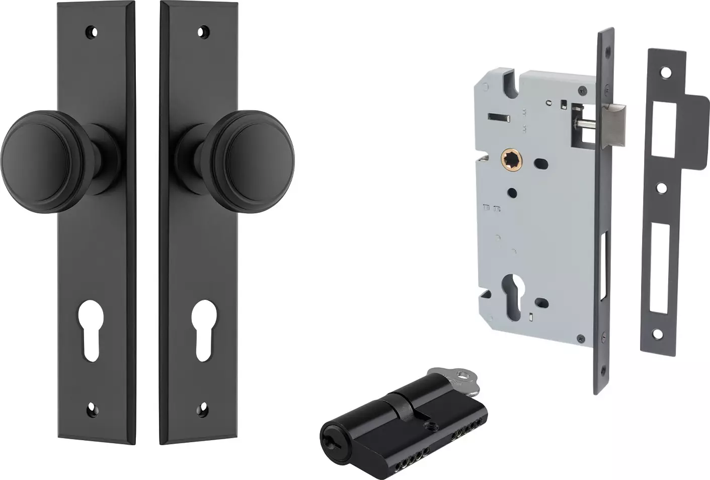 Paddington Knob - Chamfered Entrance Set - Key / Key - MB