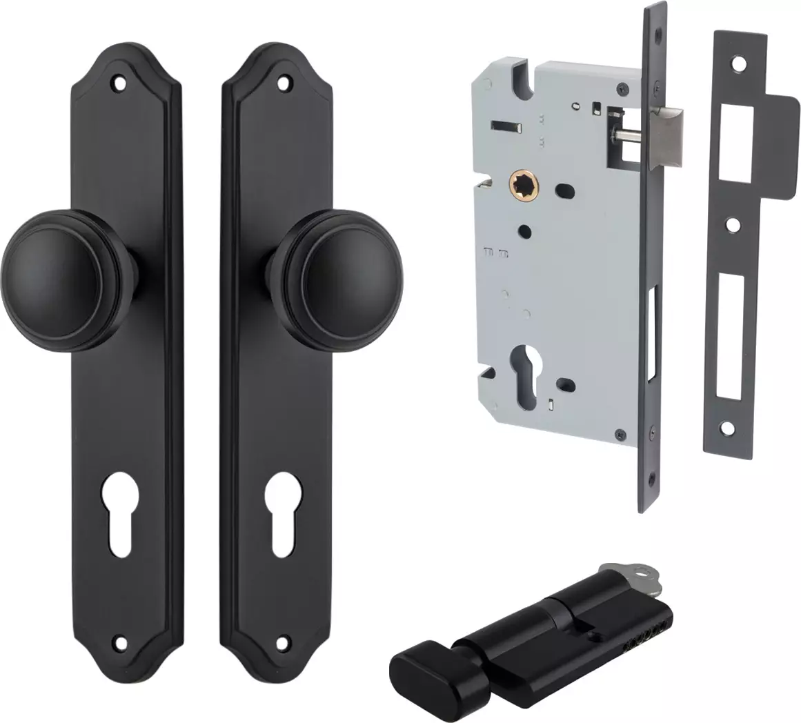 Paddington Knob - Shouldered Entrance Set - Key / Turn - MB