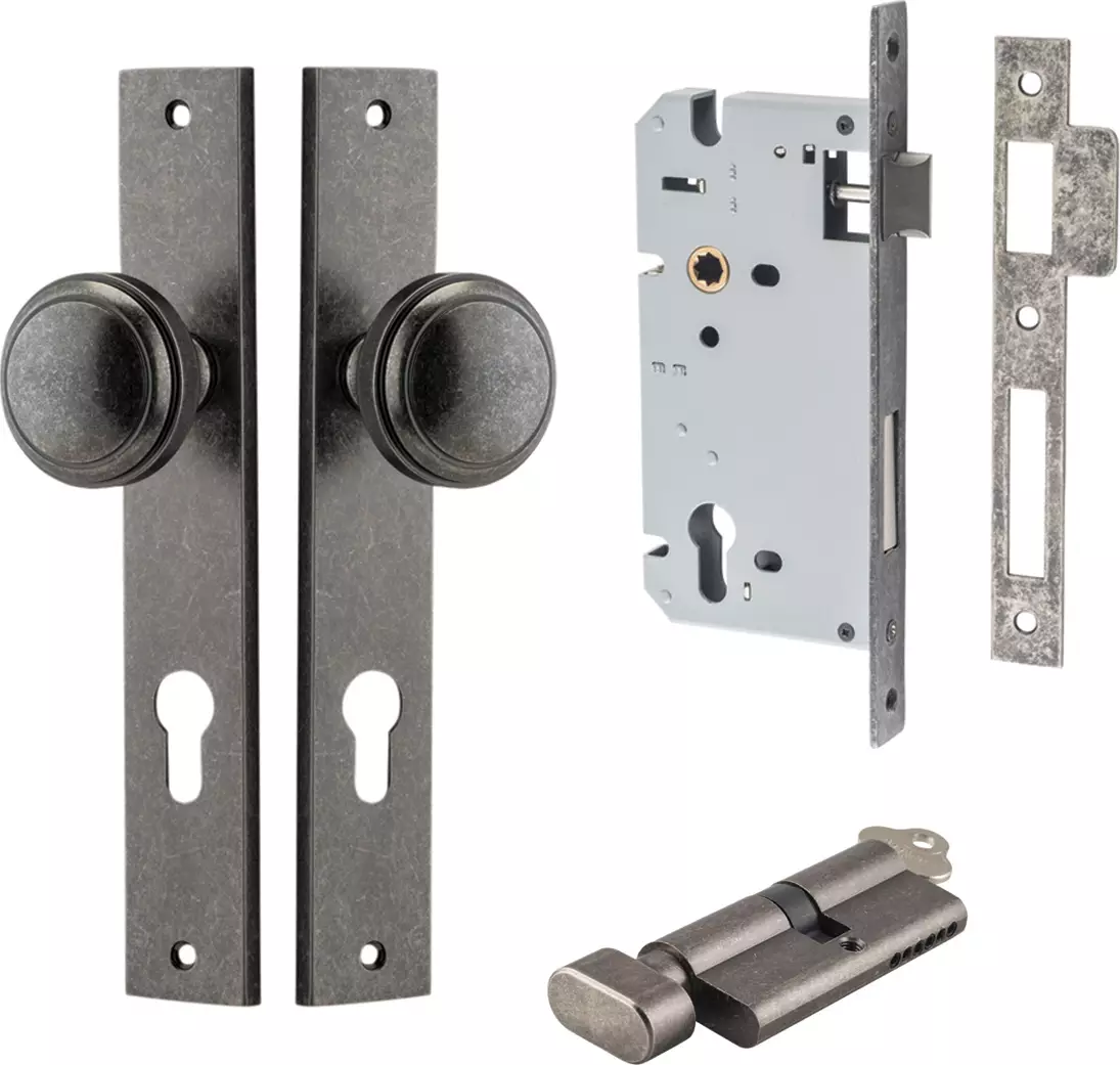 Paddington Knob - Rectangular Entrance Set - Key / Turn - DN