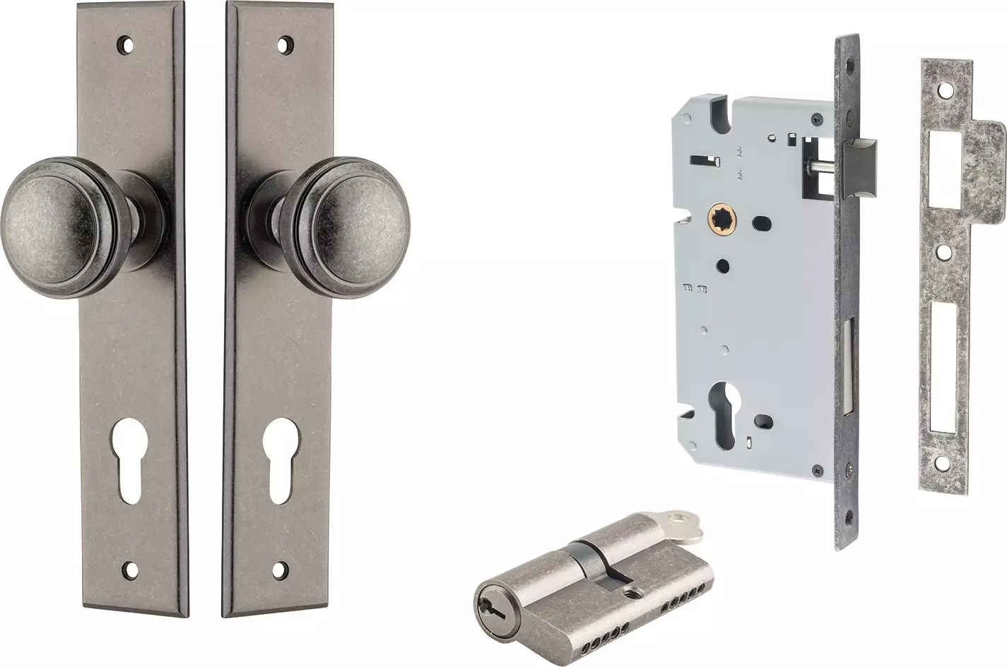 Paddington Knob - Chamfered Entrance Set - Key / Key - DN