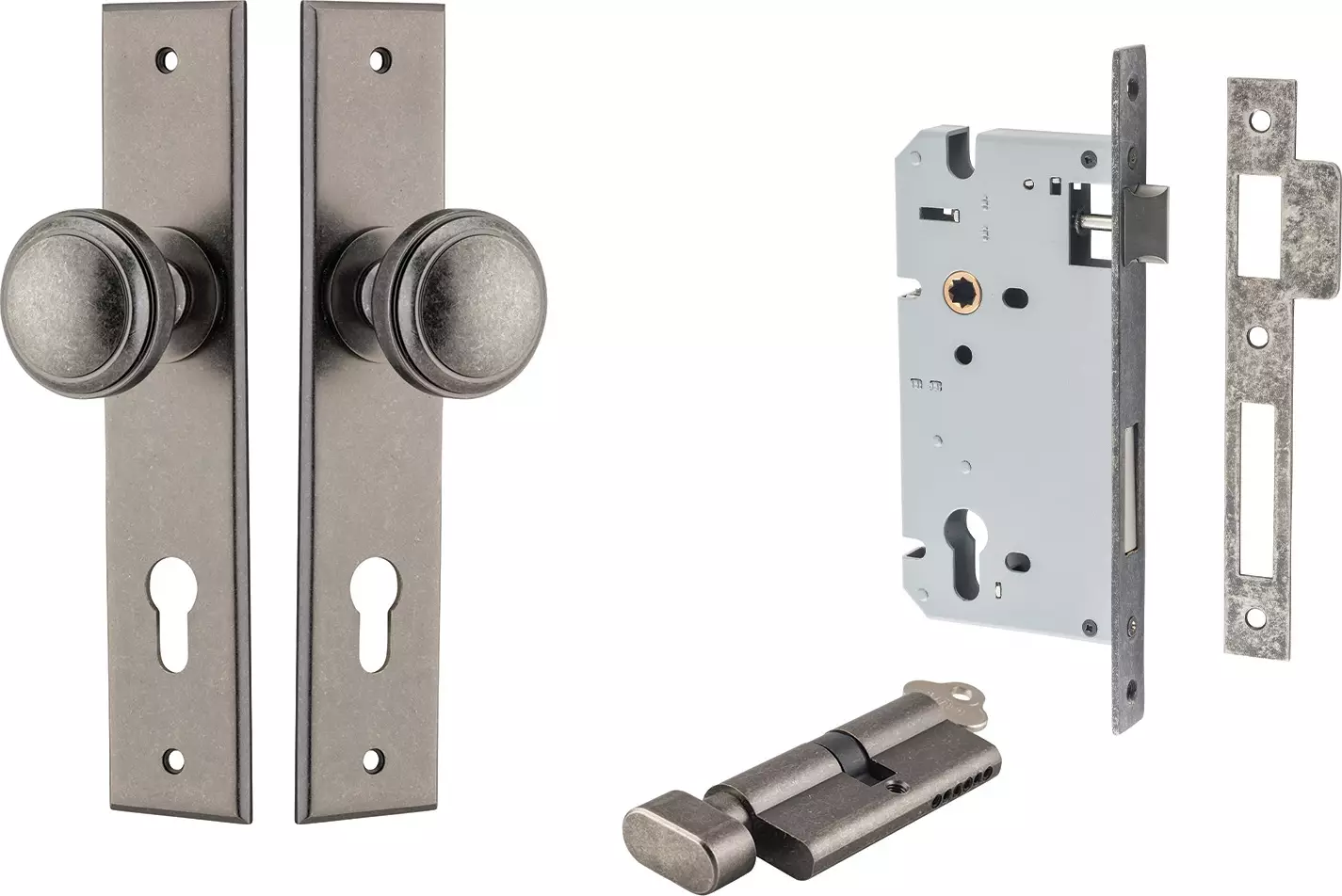 Paddington Knob - Chamfered Entrance Set - Key / Turn - DN