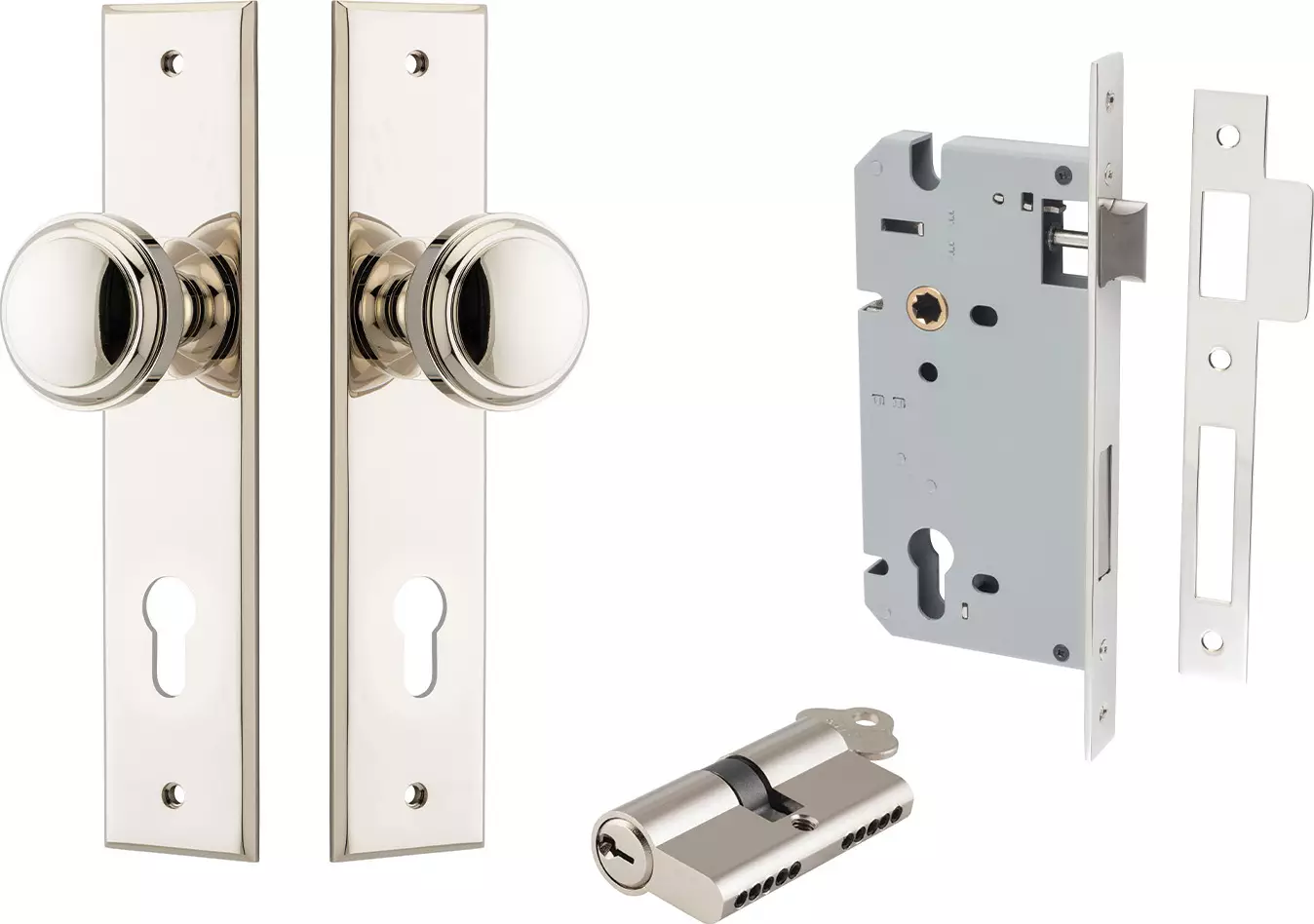Paddington Knob - Chamfered Entrance Set - Key / Key - PN