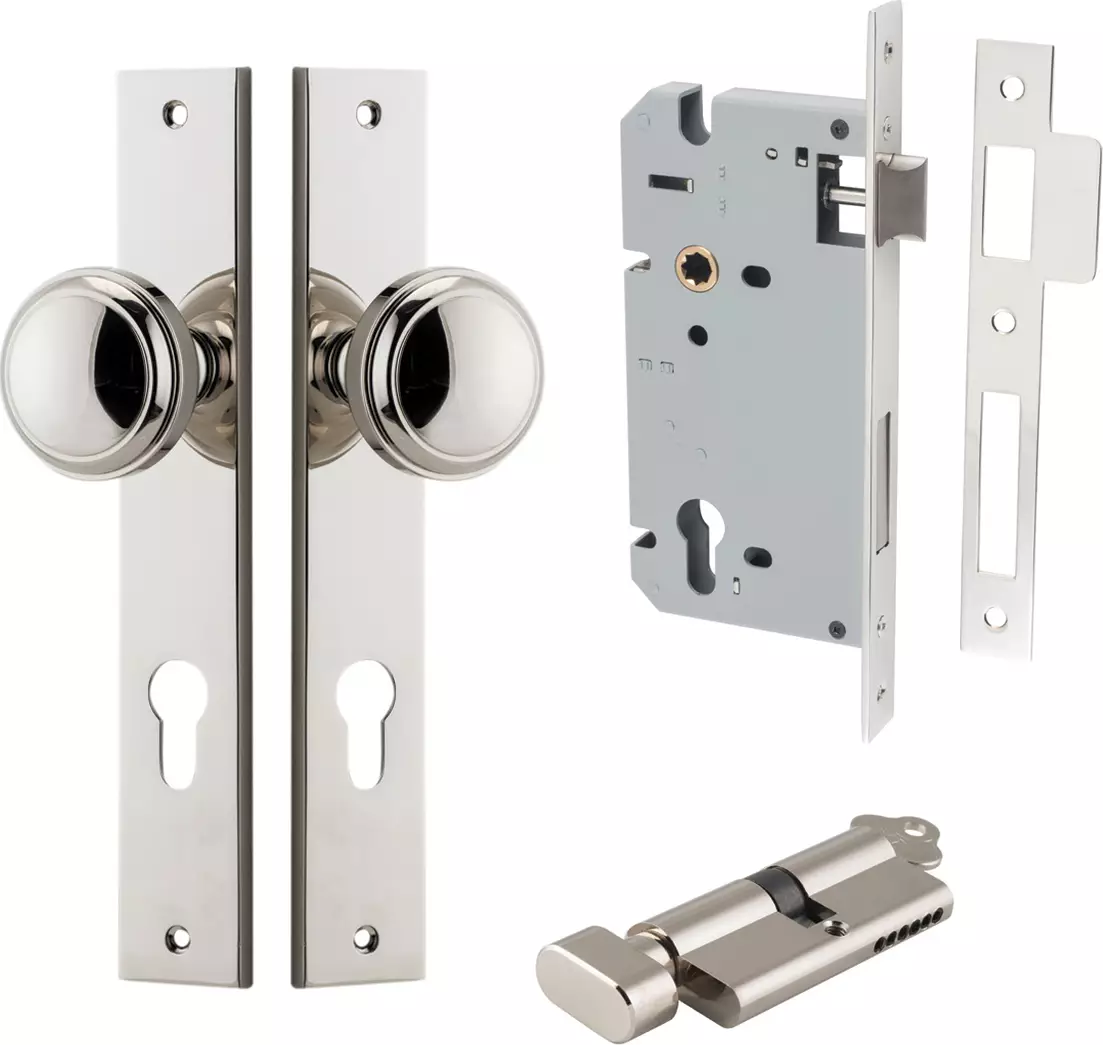 Paddington Knob - Rectangular Entrance Set - Key / Turn - PN