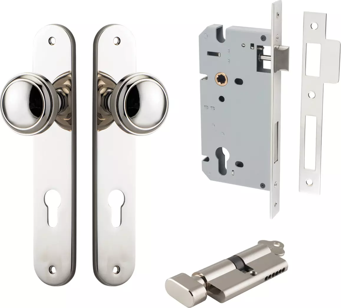 Paddington Knob - Oval Entrance Set - Key / Turn - PN
