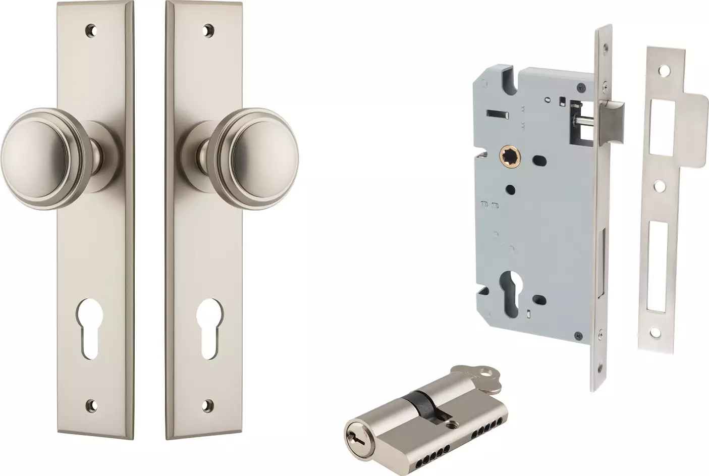 Paddington Knob - Chamfered Entrance Set - Key / Key - SN