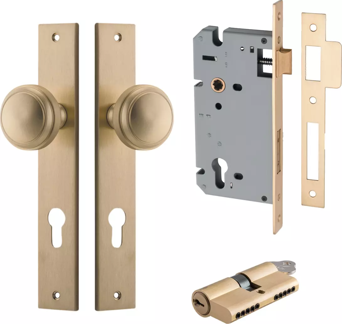 Paddington Knob - Rectangular Entrance Set - Key / Key - BB