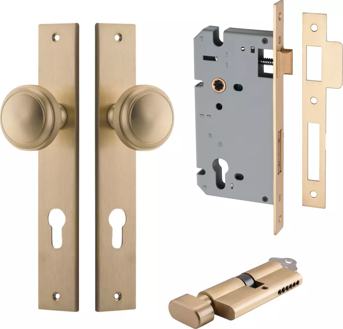 Paddington Knob - Rectangular Entrance Set - Key / Turn - BB