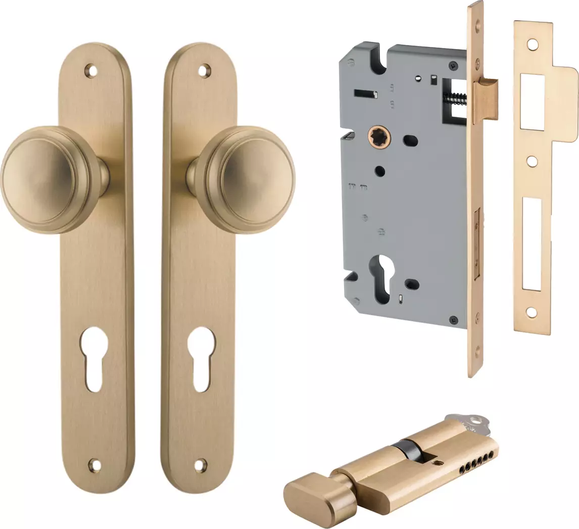 Paddington Knob - Oval Entrance Set - Key / Turn - BB