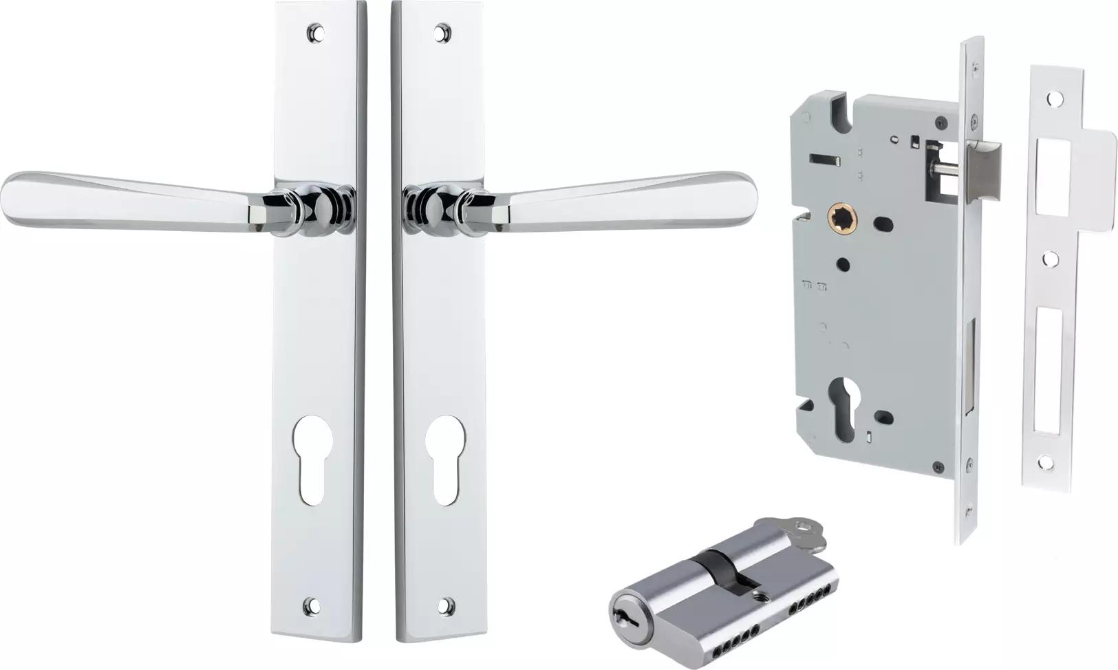 Copenhagen Lever - Rectangular Entrance Set - Key / Key - CP