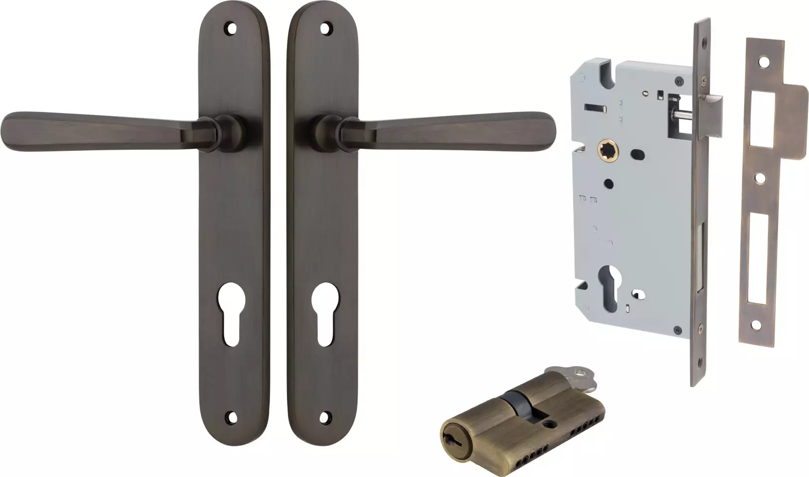 Copenhagen Lever - Oval Entrance Set - Key / Key - SB