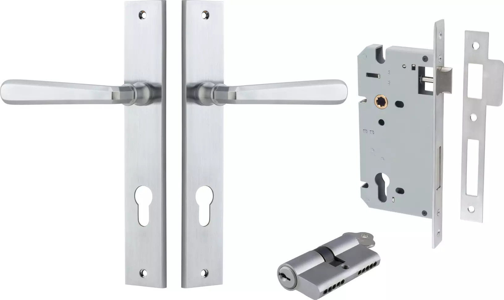 Copenhagen Lever - Rectangular Entrance Set - Key / Key - SC