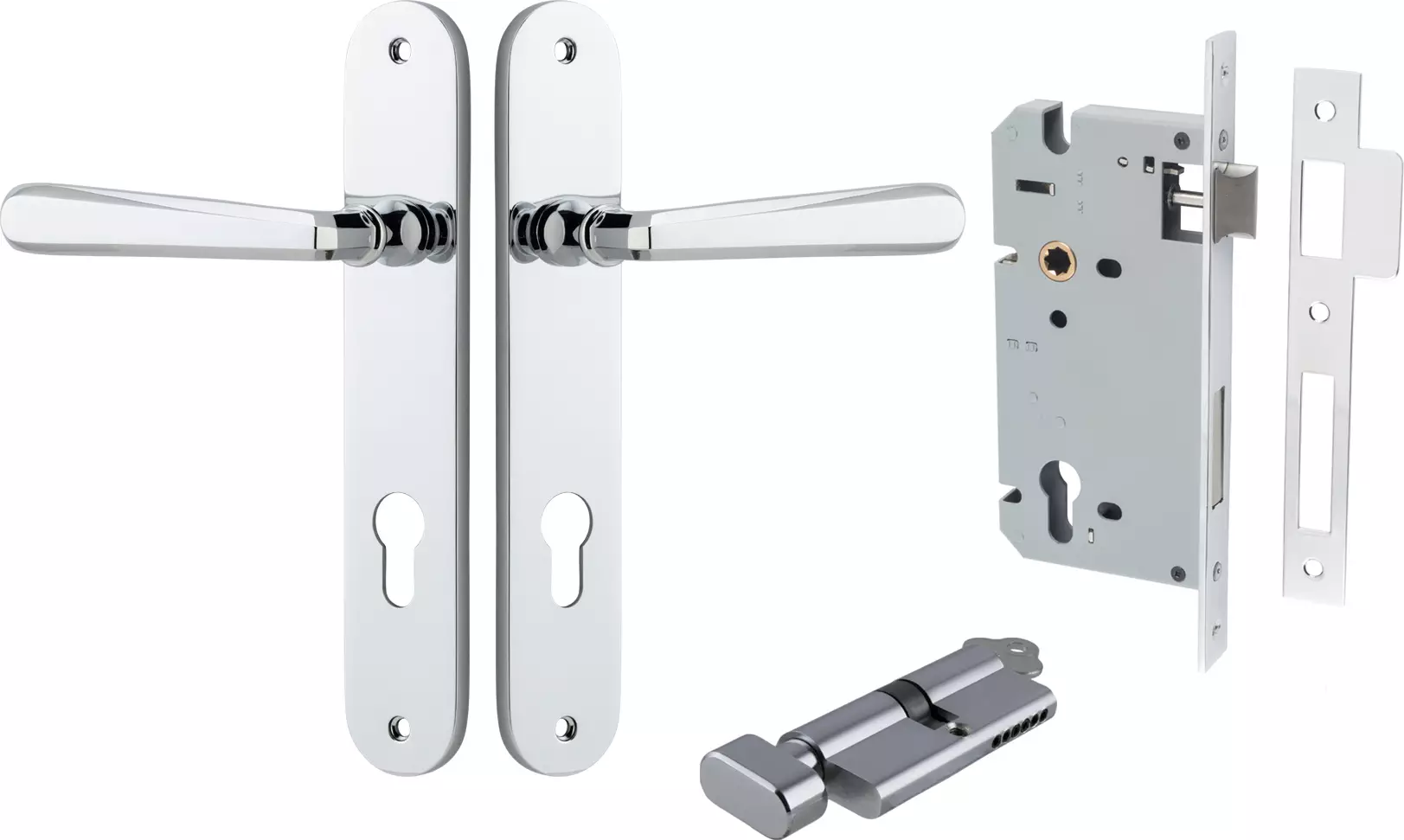 Copenhagen Lever - Oval Entrance Set - Key / Turn - CP