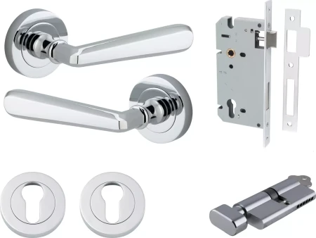 Copenhagen Lever - Round Rose Entrance Set - Key / Turn - CP