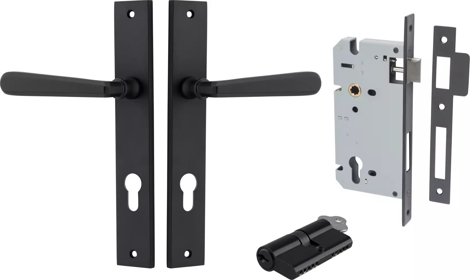 Copenhagen Lever - Rectangular Entrance Set - Key / Key - MB