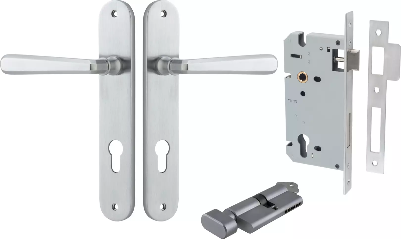 Copenhagen Lever - Oval Entrance Set - Key / Turn - SC