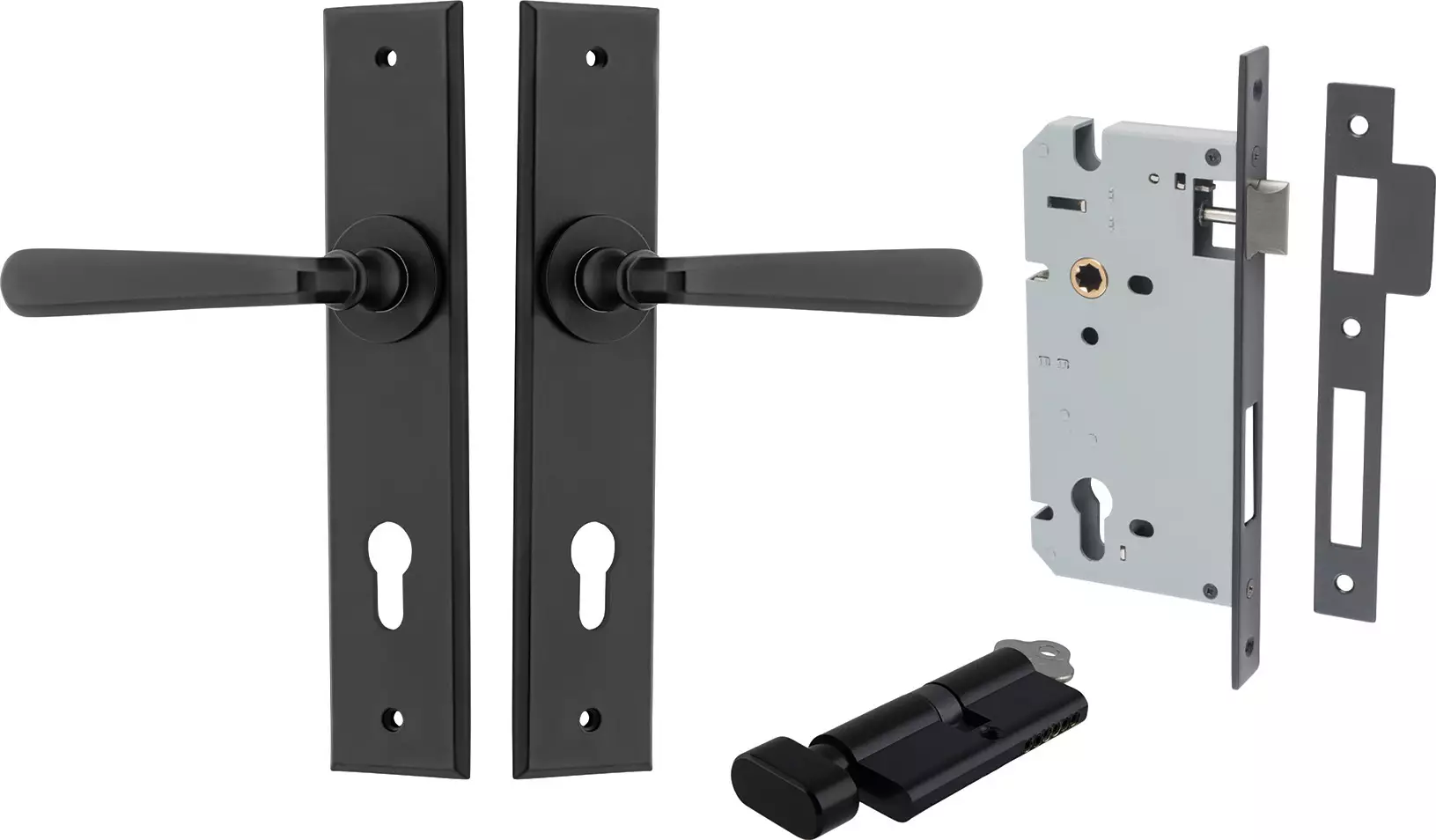 Copenhagen Lever - Chamfered Entrance Set - Key / Turn - MB