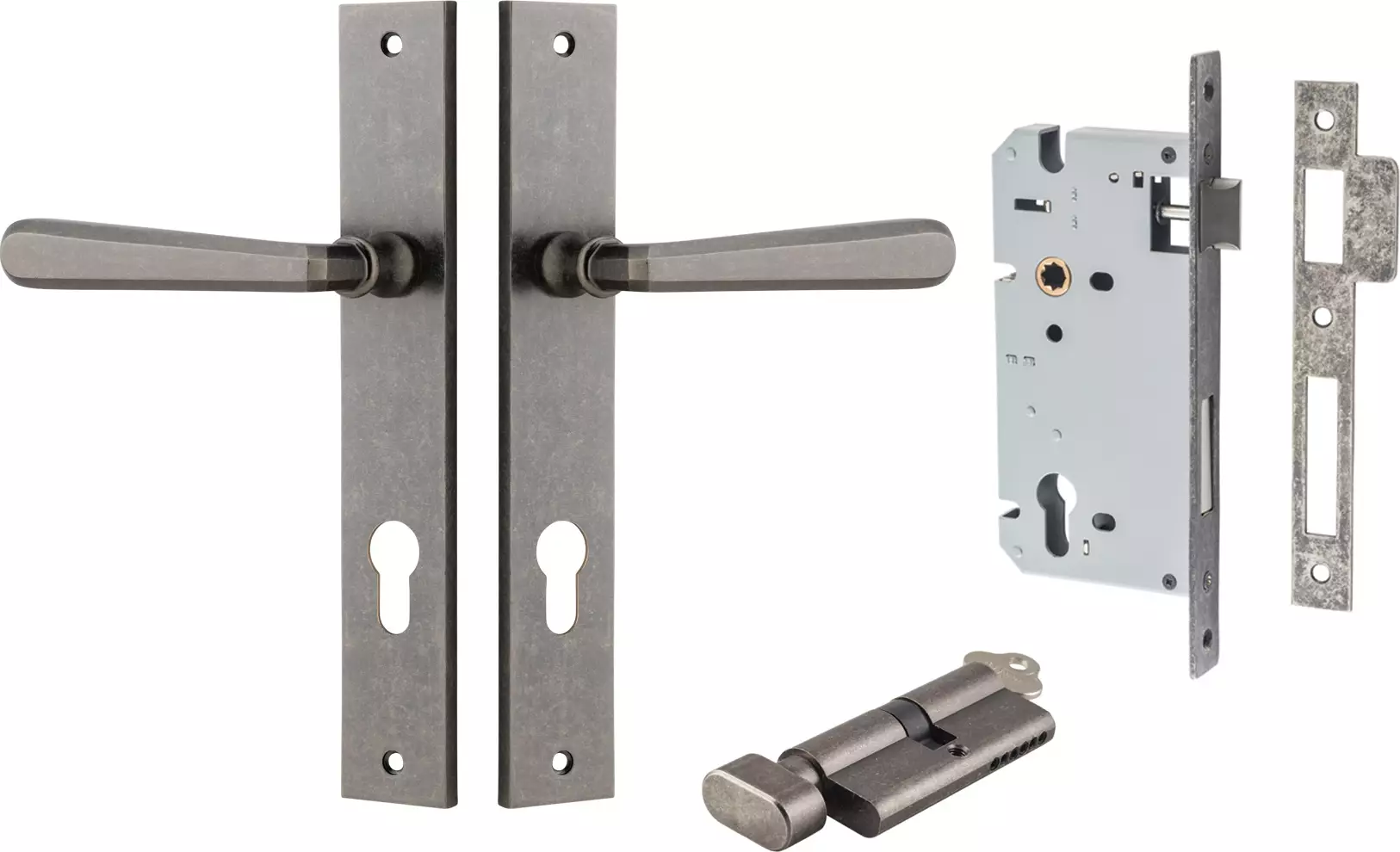 Copenhagen Lever - Rectangular Entrance Set - Key / Turn - DN